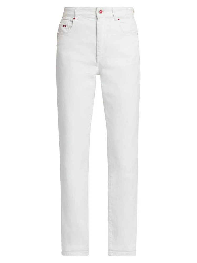 Mom-Fit High-Rise Stretch Tapered Jeans