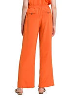 Silk-Blend Drawstring Pants