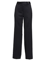 Wide-Leg Wool-Blend Trousers