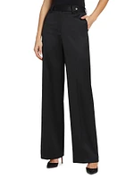 Wide-Leg Wool-Blend Trousers