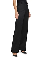 Wide-Leg Wool-Blend Trousers