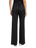 Wide-Leg Wool-Blend Trousers