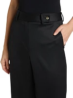 Wide-Leg Wool-Blend Trousers