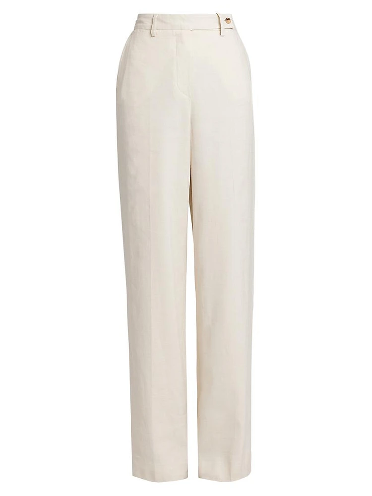 Linen-Blend Relaxed-Fit Trousers