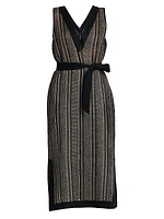 Striped Linen V-Neck Dress