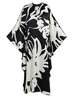 Printed Floor-Length Silk Caftan