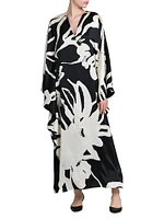 Printed Floor-Length Silk Caftan