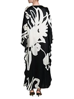 Printed Floor-Length Silk Caftan