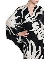 Printed Floor-Length Silk Caftan