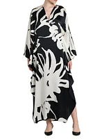 Printed Floor-Length Silk Caftan