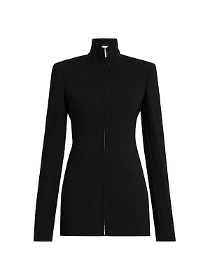 Zip-Front Wool-Blend Jacket