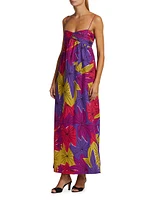 Floral Sweetheart Neck Maxi Dress