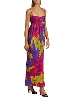 Floral Sweetheart Neck Maxi Dress