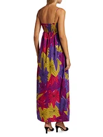 Floral Sweetheart Neck Maxi Dress