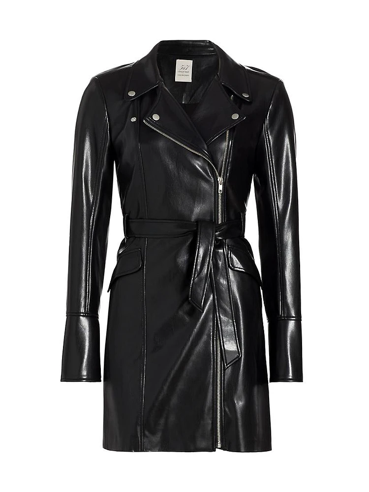 Evie Faux Leather Moto Minidress