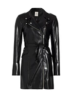 Evie Faux Leather Moto Minidress