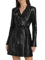 Evie Faux Leather Moto Minidress