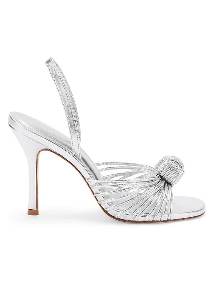 Valerie 95MM Metallic Leather Slingback Sandals