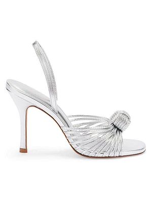 Valerie 95MM Metallic Leather Slingback Sandals