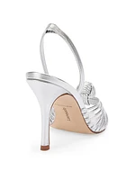 Valerie 95MM Metallic Leather Slingback Sandals