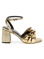 Selena 75MM Metallic Leather Block-Heel Sandals