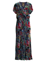 Minto Velvet Burnout Floral Maxi Dress