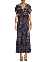 Minto Velvet Burnout Floral Maxi Dress