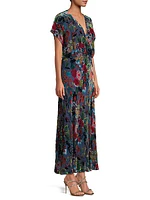 Minto Velvet Burnout Floral Maxi Dress