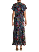 Minto Velvet Burnout Floral Maxi Dress