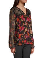 Silk Chiffon Floral Blouse