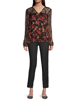 Silk Chiffon Floral Blouse