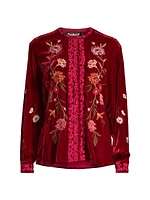 Quinn Velvet Embroidered Top