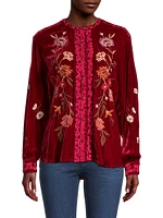 Quinn Velvet Embroidered Top