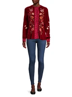 Quinn Velvet Embroidered Top