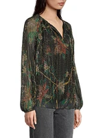 Evelina Metallic Floral Blouse