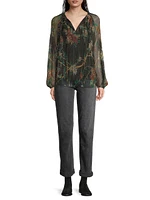 Evelina Metallic Floral Blouse