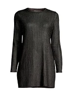 Jenna Metallic Rib-Knit Tunic