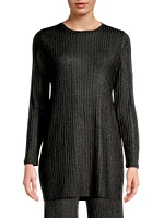 Jenna Metallic Rib-Knit Tunic