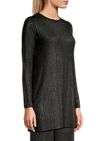 Jenna Metallic Rib-Knit Tunic