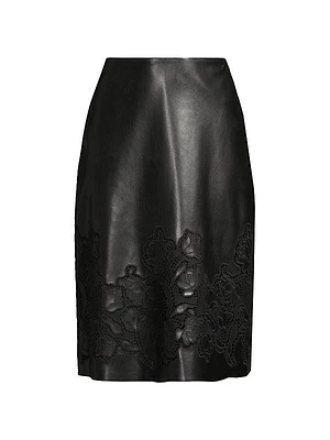 Enid Vegan Leather Midi-Skirt