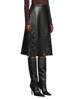 Enid Vegan Leather Midi-Skirt