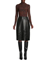 Enid Vegan Leather Midi-Skirt