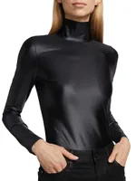 Matte Metallic Turtleneck Bodysuit