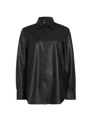 Faux Leather Oversized Shirt