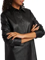 Faux Leather Oversized Shirt