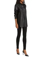 Faux Leather Oversized Shirt