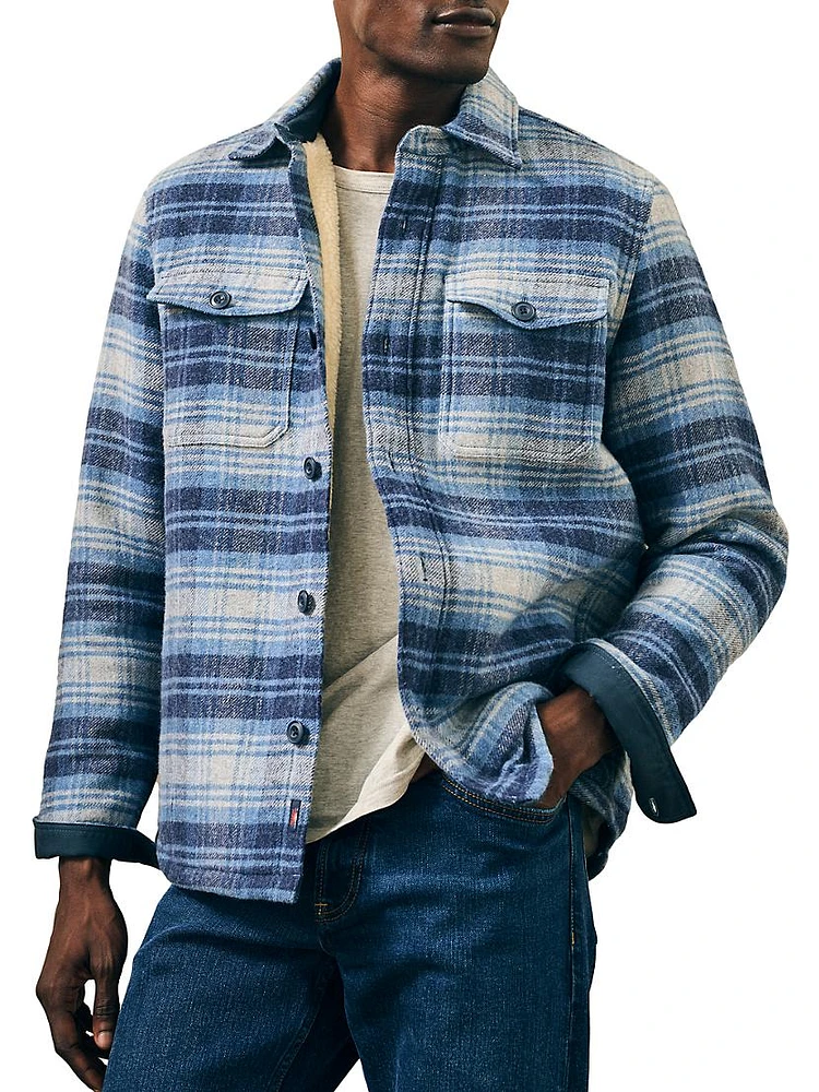 Plaid Fleece-Lined Shirt Jacket