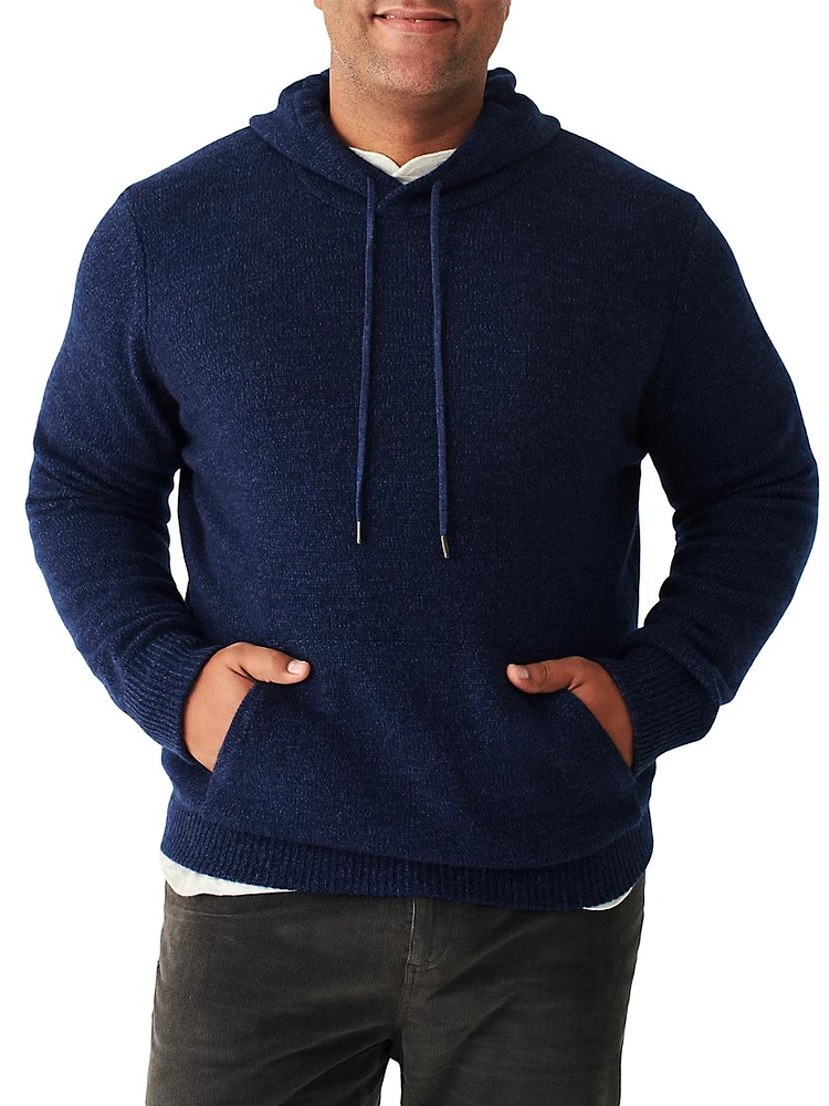 Cashmere-Wool Drawstring Hoodie