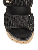 70MM Logo Raffia Platform Sandals