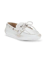 Distressed Leather Boat Shoes